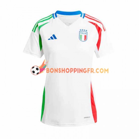 Maillot Extérieur Italie Euro 2024 Blanc Manches Courtes Femme