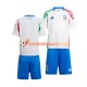 Maillot Extérieur Italie Euro 2024 Blanc Manches Courtes Jeune Enfant(+shorts)