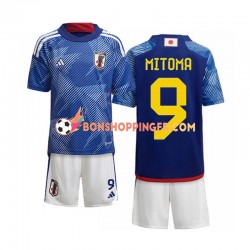 Maillot Domicile Japon Mitoma 9 Coupe du Monde 2022 Manches Courtes Jeune Enfant(+shorts)