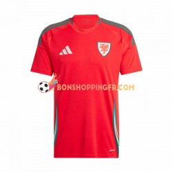 Maillot Domicile Pays de Galles 2024 Rouge Manches Courtes Homme