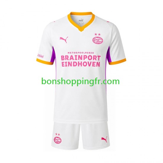 Maillot Extérieur PSV Eindhoven 2026-2027 Manches Courtes Jeune Enfant(+shorts)