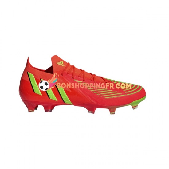 Adidas Predator EDGE.1 L FG Game Data Chaussures de football Rouge Vert