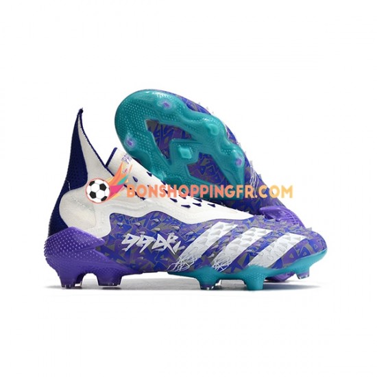 Adidas Predator FREAK FG Chaussures de football Violet Blanc