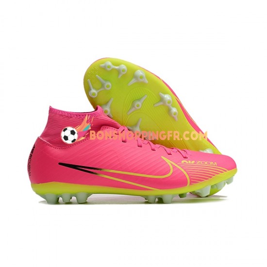 Nike Air Zoom Mercurial Superfly IX Academy AG Chaussures de football Rose Vert