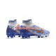 Nike Air Zoom Mercurial Superfly IX Elite FG Chaussures de football Or Bleu Blanc