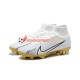 Nike Air Zoom Mercurial Superfly IX Elite FG Chaussures de football Or Blanc