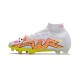 Nike Air Zoom Mercurial Superfly IX Elite FG Chaussures de football Rose Jaune Blanc