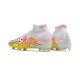 Nike Air Zoom Mercurial Superfly IX Elite FG Chaussures de football Rose Jaune Blanc