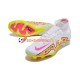 Nike Air Zoom Mercurial Superfly IX Elite FG Chaussures de football Rose Jaune Blanc