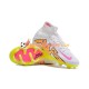 Nike Air Zoom Mercurial Superfly IX Elite FG Chaussures de football Rose Jaune Blanc