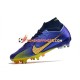 Nike Air Zoom Mercurial Superfly IX Elite SG Chaussures de football Bleu Jaune