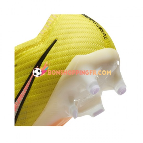 Nike Air Zoom Mercurial Vapor XV Elite AG Pro Lucent Chaussures de football Rose Jaune