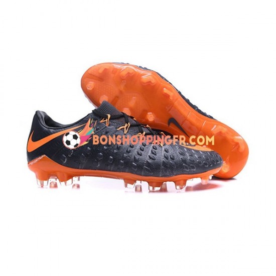 Nike HyperVenom Phantom III Elite FG Chaussures de football Orange Noir