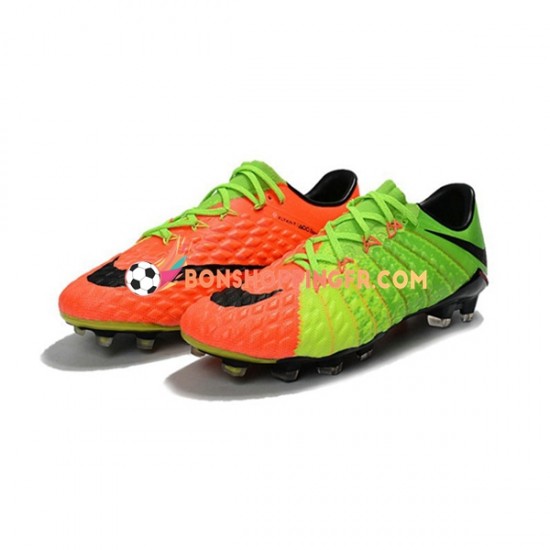 Nike HyperVenom Phantom III Elite FG Chaussures de football Orange Vert