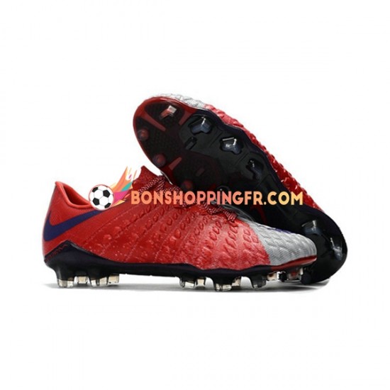 Nike HyperVenom Phantom III Elite FG Chaussures de football Rouge Gris