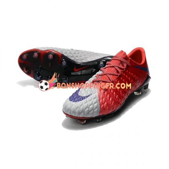 Nike HyperVenom Phantom III Elite FG Chaussures de football Rouge Gris