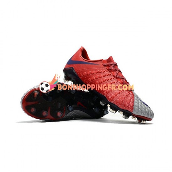 Nike HyperVenom Phantom III Elite FG Chaussures de football Rouge Gris