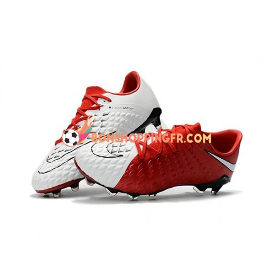 Nike HyperVenom Phantom III Elite FG Chaussures de football Rouge Blanc