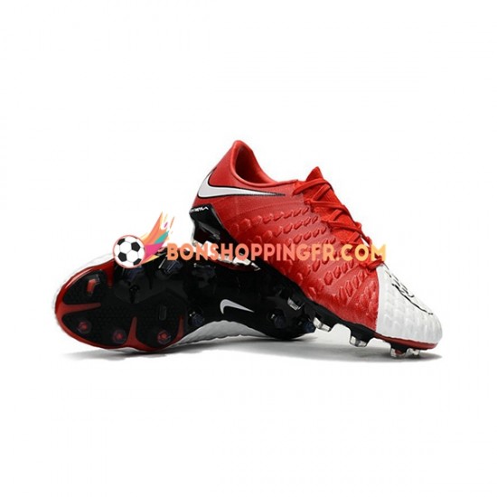 Nike HyperVenom Phantom III Elite FG Chaussures de football Rouge Blanc