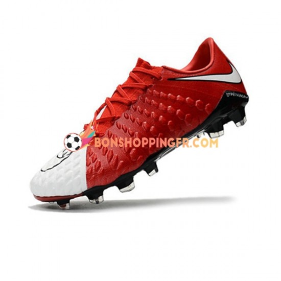 Nike HyperVenom Phantom III Elite FG Chaussures de football Rouge Blanc