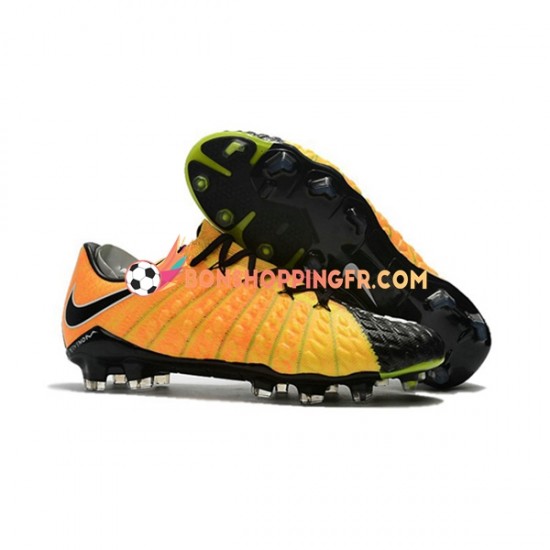 Nike HyperVenom Phantom III Elite FG Chaussures de football Jaune Noir