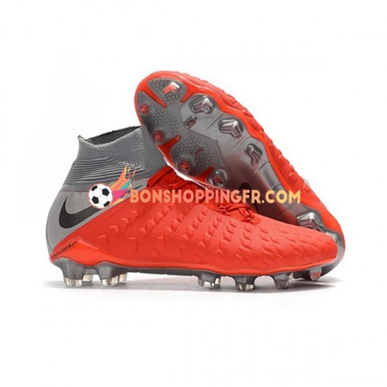 Nike Hypervenom Phantom 3 Elite DF FG Chaussures de football Rouge Gris