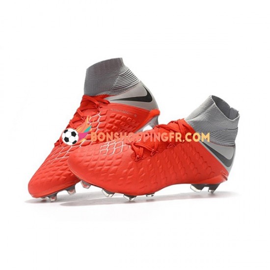 Nike Hypervenom Phantom 3 Elite DF FG Chaussures de football Rouge Gris