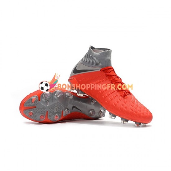 Nike Hypervenom Phantom 3 Elite DF FG Chaussures de football Rouge Gris