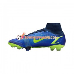 Nike Mercurial Superfly VIII Recharge Elite FG Chaussures de football Bleu Jaune