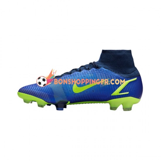 Nike Mercurial Superfly VIII Recharge Elite FG Chaussures de football Bleu Jaune