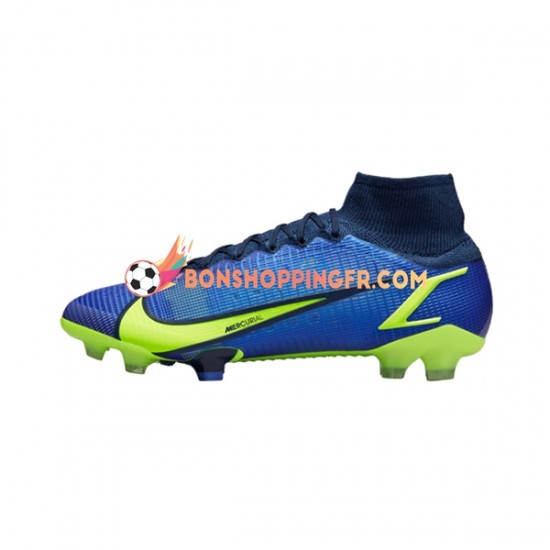 Nike Mercurial Superfly VIII Recharge Elite FG Chaussures de football Bleu Jaune