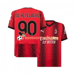 Maillot Domicile AC Milan Charles De Ketelaere 90 2023-2024 Manches Courtes Homme
