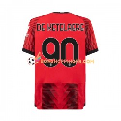Maillot Domicile AC Milan Charles De Ketelaere 90 2023-2024 Manches Courtes Homme