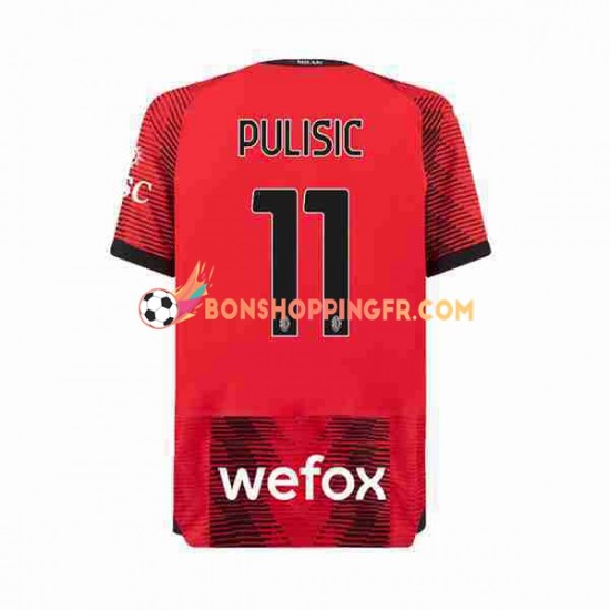 Maillot Domicile AC Milan Christian Pulisic 11 2023-2024 Manches Courtes Homme