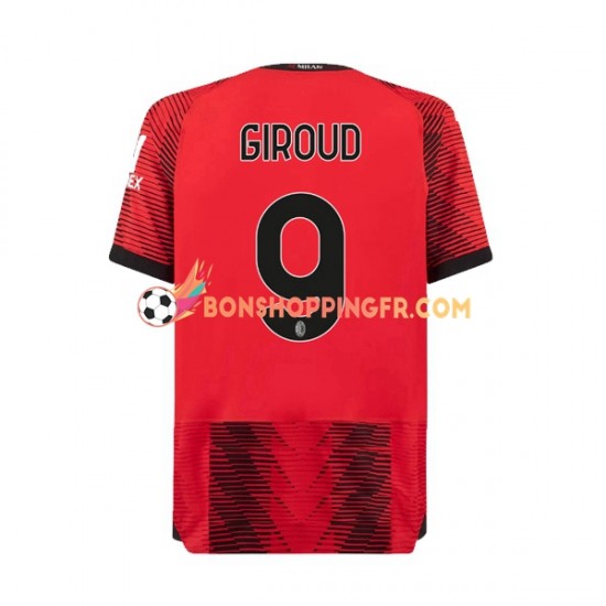 Maillot Domicile AC Milan Olivier Giroud 9 2023-2024 Manches Courtes Homme