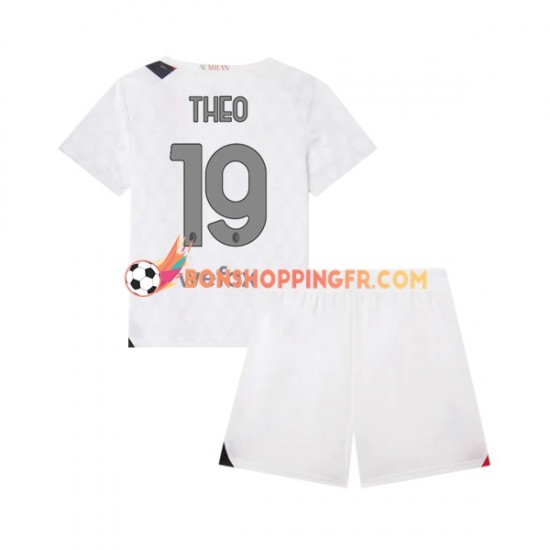 Maillot Extérieur AC Milan Theo 19 2023-2024 Manches Courtes Jeune Enfant(+shorts)