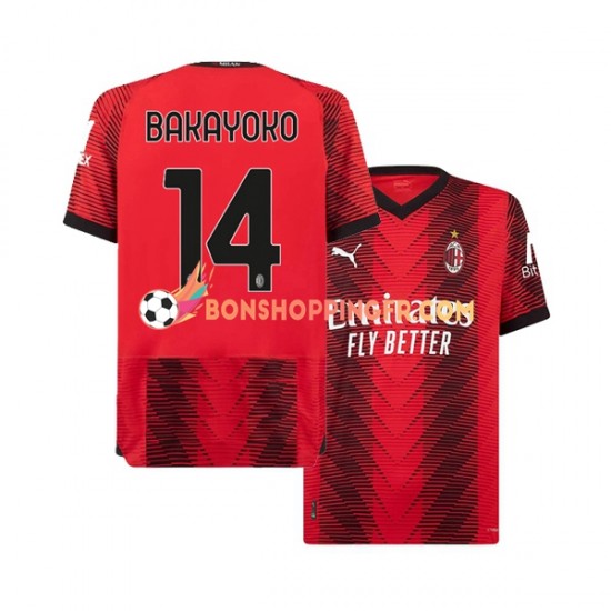 Maillot Domicile AC Milan Tiemoue Bakayoko 14 2023-2024 Manches Courtes Homme
