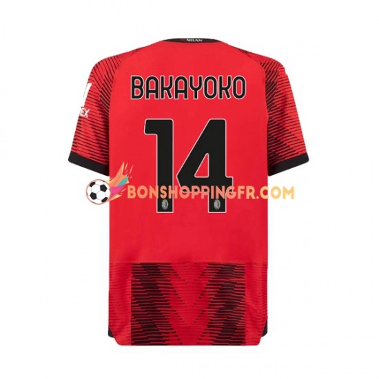 Maillot Domicile AC Milan Tiemoue Bakayoko 14 2023-2024 Manches Courtes Homme