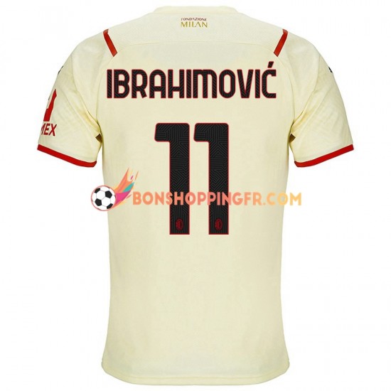 Maillot Extérieur AC Milan Zlatan Ibrahimovic 11 2021-2022 Manches Courtes Homme