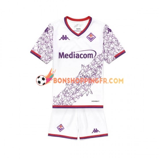 Maillot Extérieur Fiorentina 2023-2024 Manches Courtes Jeune Enfant(+shorts)