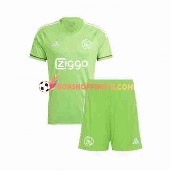 Maillot Domicile Ajax Amsterdam Gardien 2023-2024 Manches Courtes Jeune Enfant(+shorts)