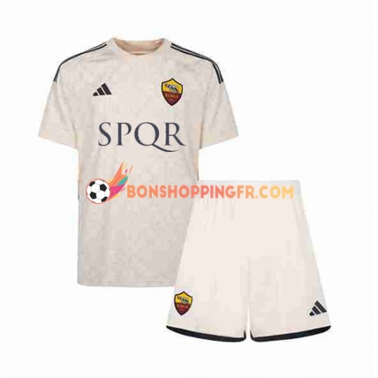 Maillot Extérieur AS Rome 2023-2024 Manches Courtes Jeune Enfant(+shorts)