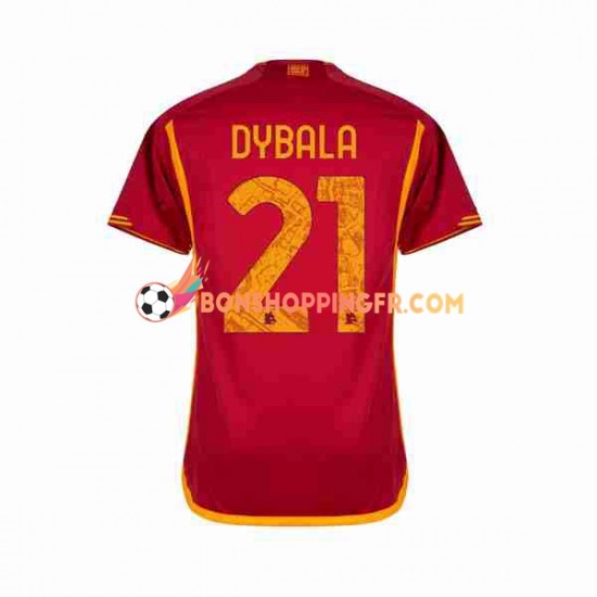 Maillot Domicile AS Rome Paulo Dybala 21 2023-2024 Manches Courtes Homme