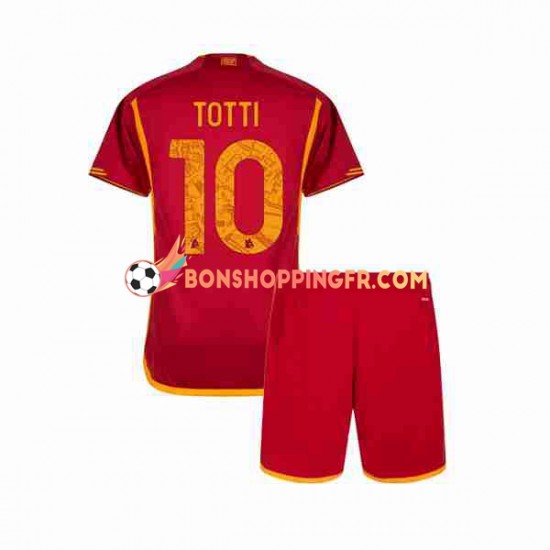 Maillot Domicile AS Rome Totti 10 2023-2024 Manches Courtes Jeune Enfant(+shorts)