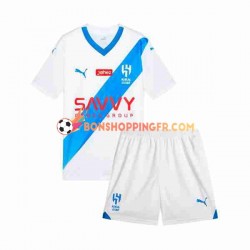 Maillot Extérieur Al Hilal 2023-2024 Manches Courtes Jeune Enfant(+shorts)