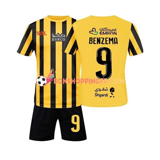 Maillot Domicile Al-Ittihad Benzema 9 2022-2023 Manches Courtes Jeune Enfant(+shorts)