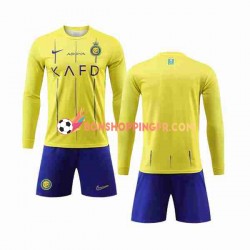 Maillot Domicile Al-Nassr 2023-2024 Manches Longues Jeune Enfant(+shorts)
