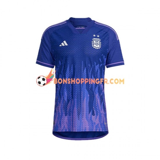 Maillot Extérieur Argentine Coupe du Monde 2022 Manches Courtes Homme