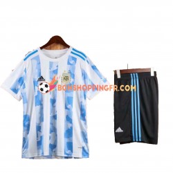 Maillot Domicile Argentine 2021 Manches Courtes Jeune Enfant(+shorts)