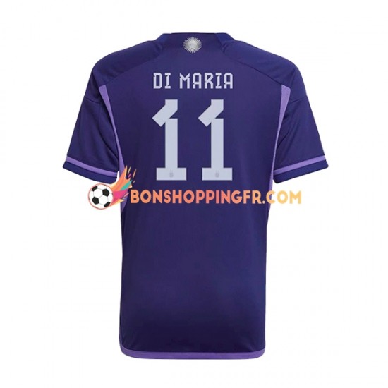 Maillot Extérieur Argentine Di Maria 11 Coupe du Monde 2022 Manches Courtes Homme